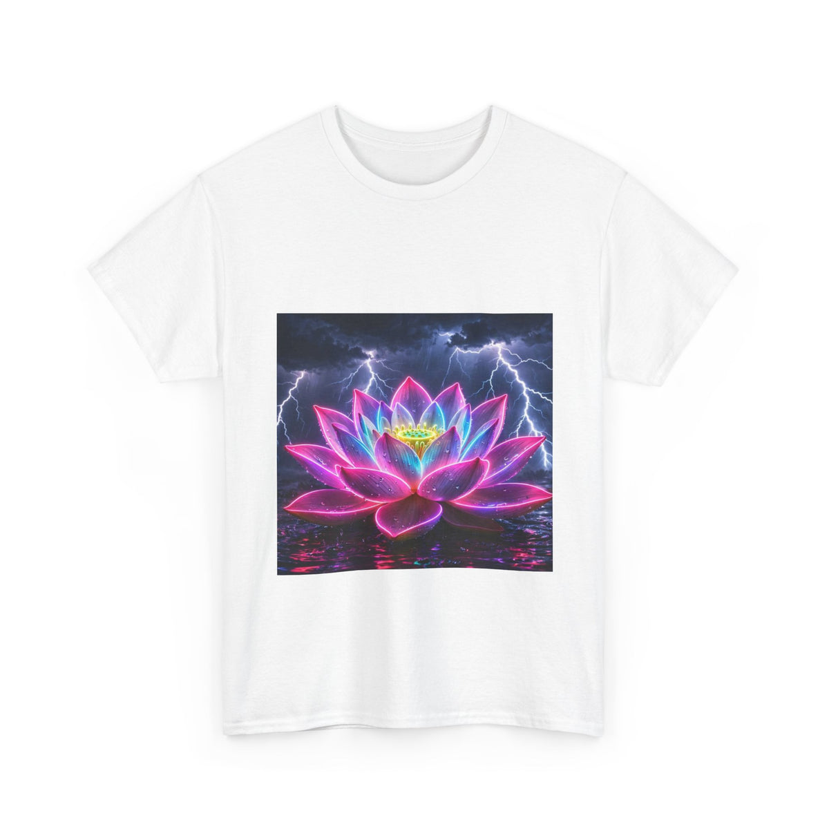 Lotus Lightning Graphic Tee — Neon Sacred Lotus T-Shirt