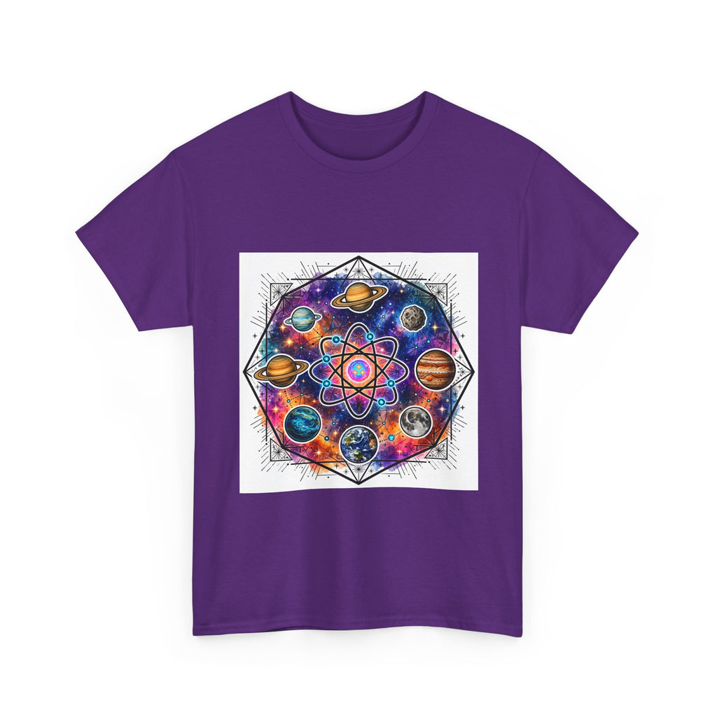 Cosmic Geometry Tee — Solar System Mandala Graphic T-Shirt