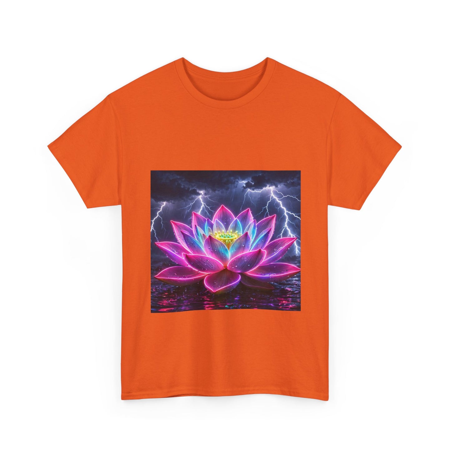 Lotus Lightning Graphic Tee — Neon Sacred Lotus T-Shirt