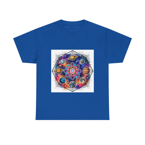 Cosmic Geometry Tee — Solar System Mandala Graphic T-Shirt
