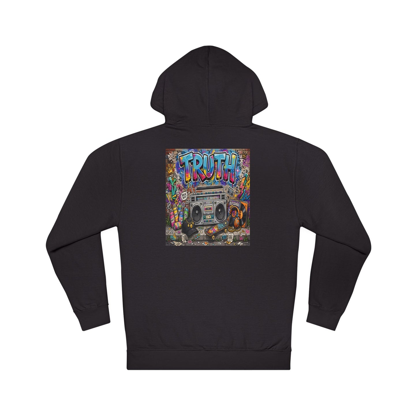 Truth Graffiti Hoodie — Retro Boombox Street Art Pullover