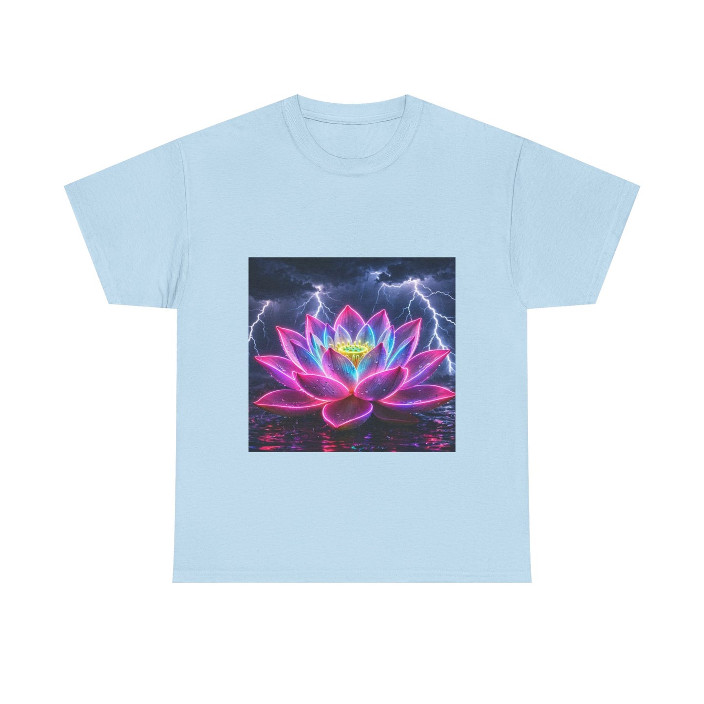 Lotus Lightning Graphic Tee — Neon Sacred Lotus T-Shirt