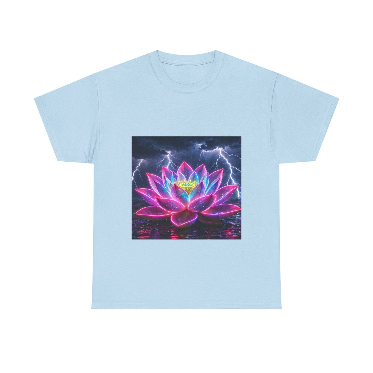 Lotus Lightning Graphic Tee — Neon Sacred Lotus T-Shirt