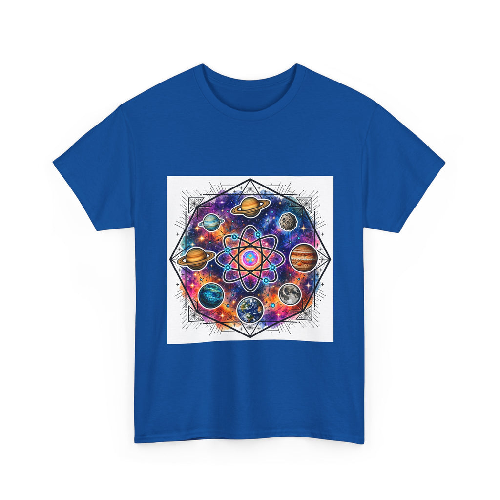 Cosmic Geometry Tee — Solar System Mandala Graphic T-Shirt