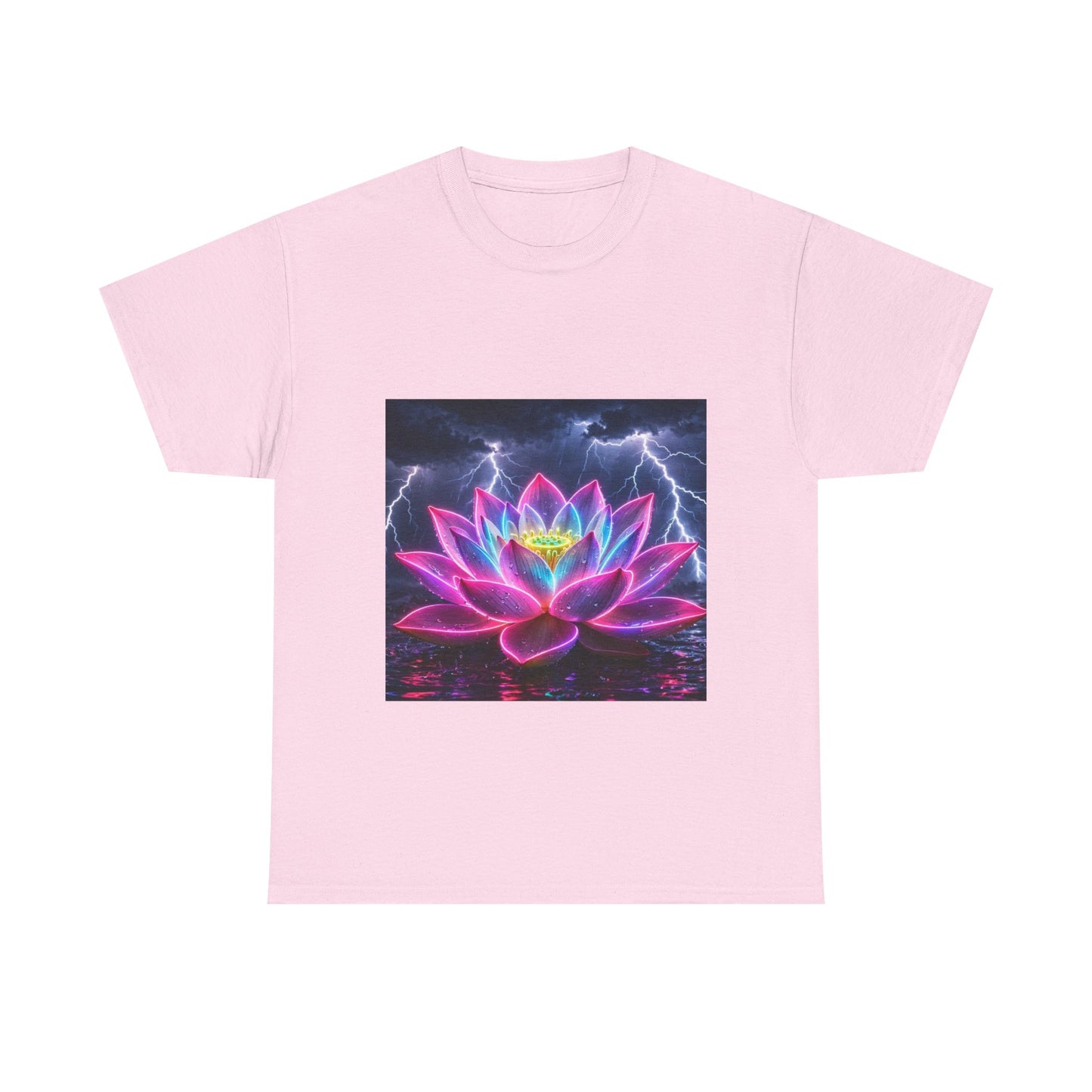 Lotus Lightning Graphic Tee — Neon Sacred Lotus T-Shirt