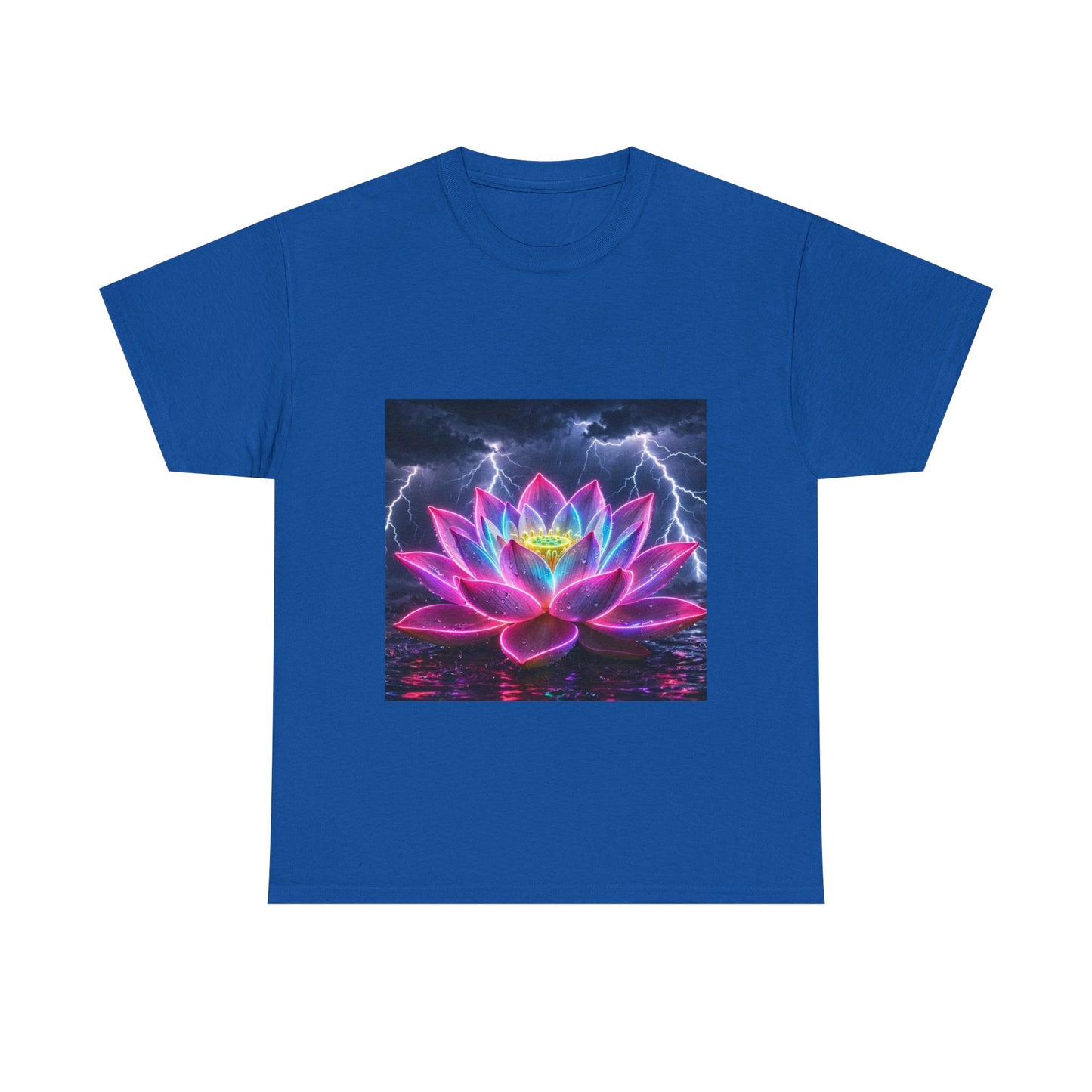 Lotus Lightning Graphic Tee — Neon Sacred Lotus T-Shirt