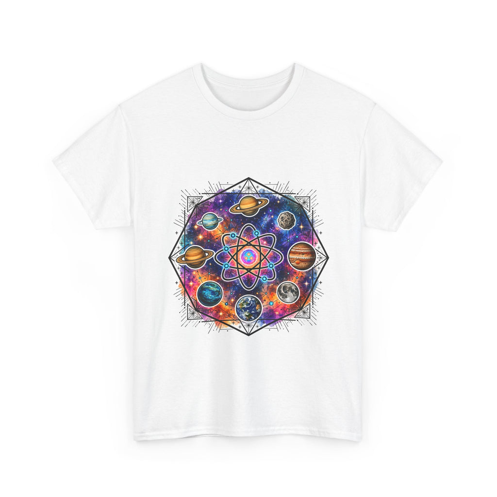 Cosmic Geometry Tee — Solar System Mandala Graphic T-Shirt