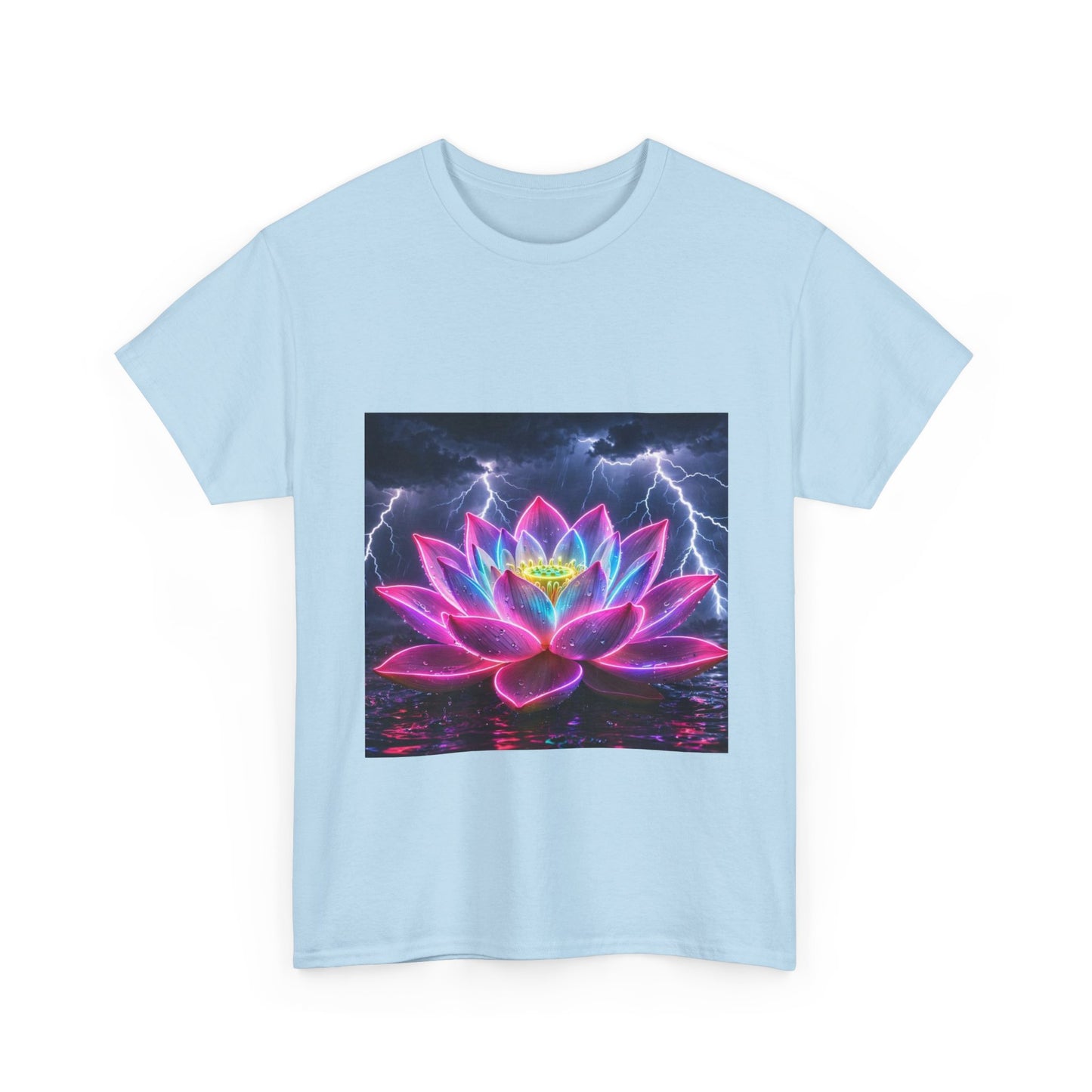 Lotus Lightning Graphic Tee — Neon Sacred Lotus T-Shirt