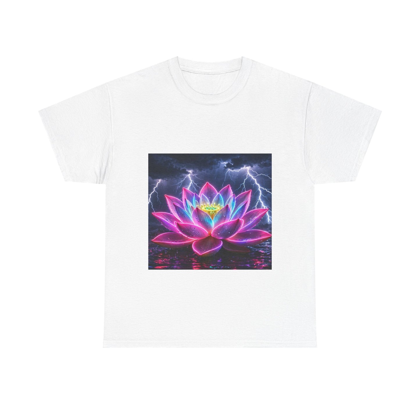 Lotus Lightning Graphic Tee — Neon Sacred Lotus T-Shirt