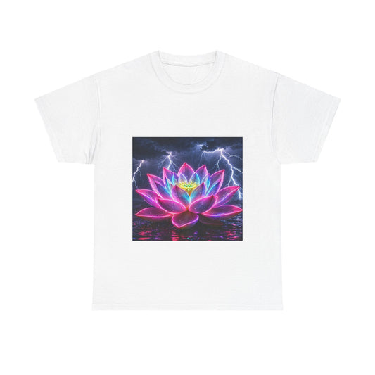 Lotus Lightning Graphic Tee — Neon Sacred Lotus T-Shirt
