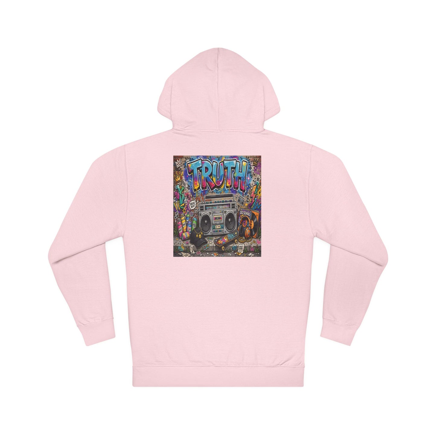 Truth Graffiti Hoodie — Retro Boombox Street Art Pullover