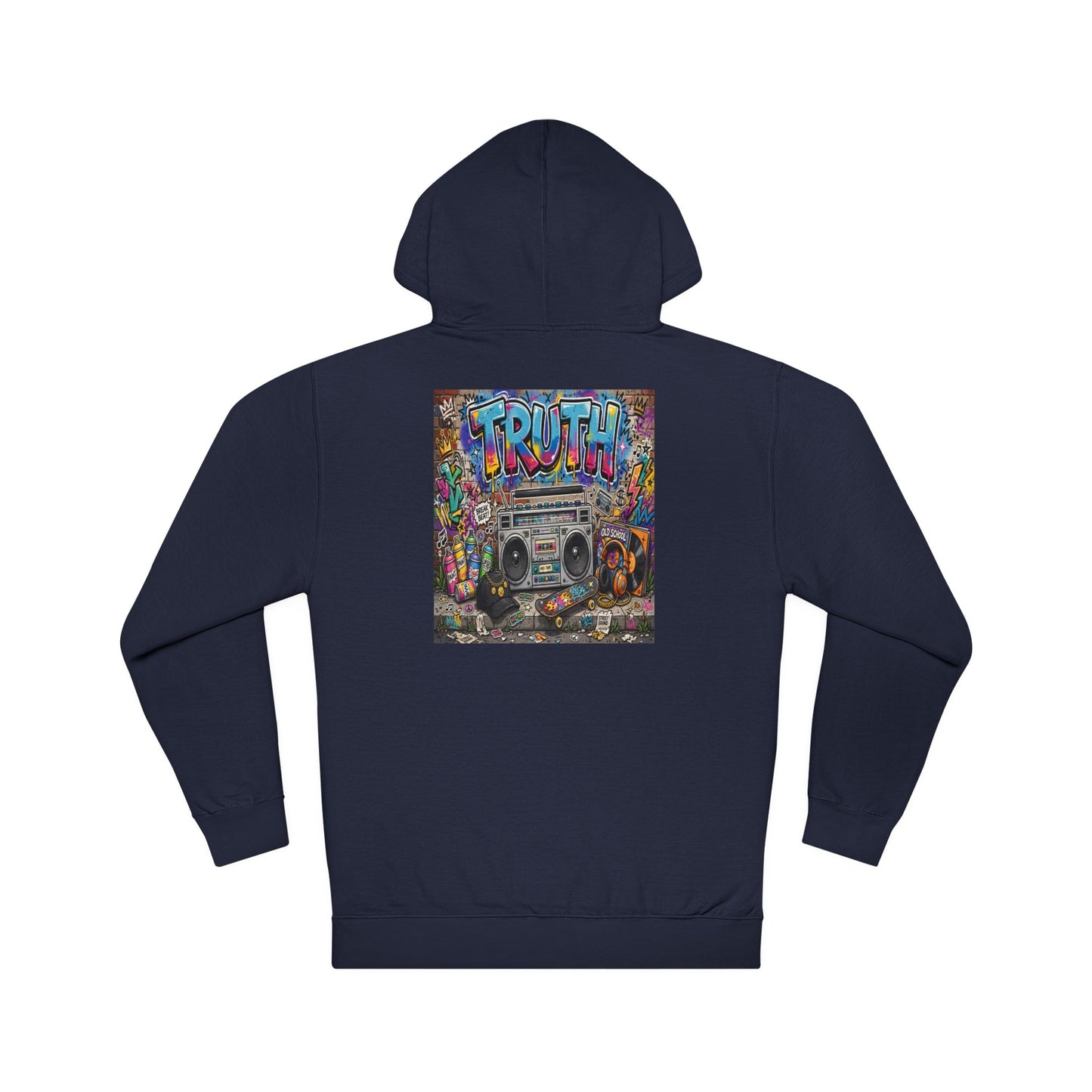 Truth Graffiti Hoodie — Retro Boombox Street Art Pullover