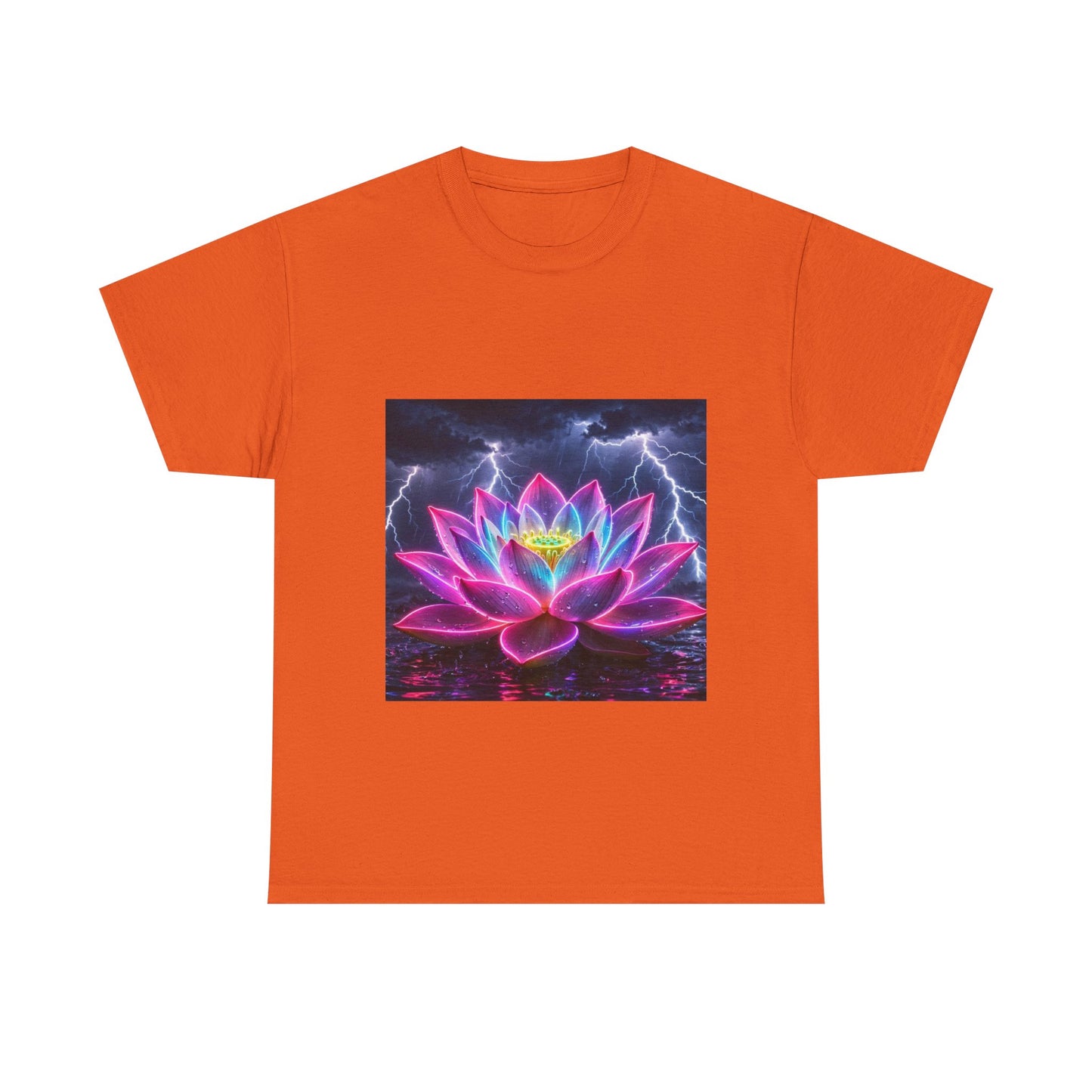 Lotus Lightning Graphic Tee — Neon Sacred Lotus T-Shirt