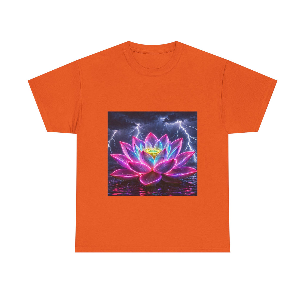 Lotus Lightning Graphic Tee — Neon Sacred Lotus T-Shirt