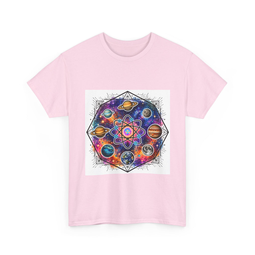 Cosmic Geometry Tee — Solar System Mandala Graphic T-Shirt