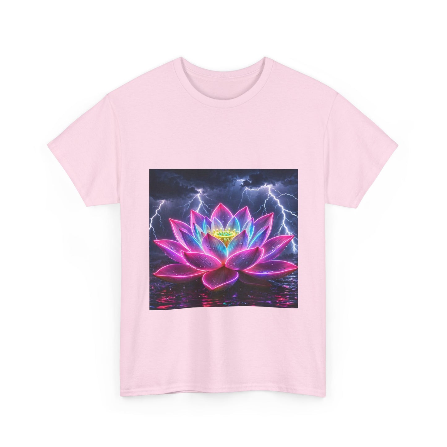 Lotus Lightning Graphic Tee — Neon Sacred Lotus T-Shirt