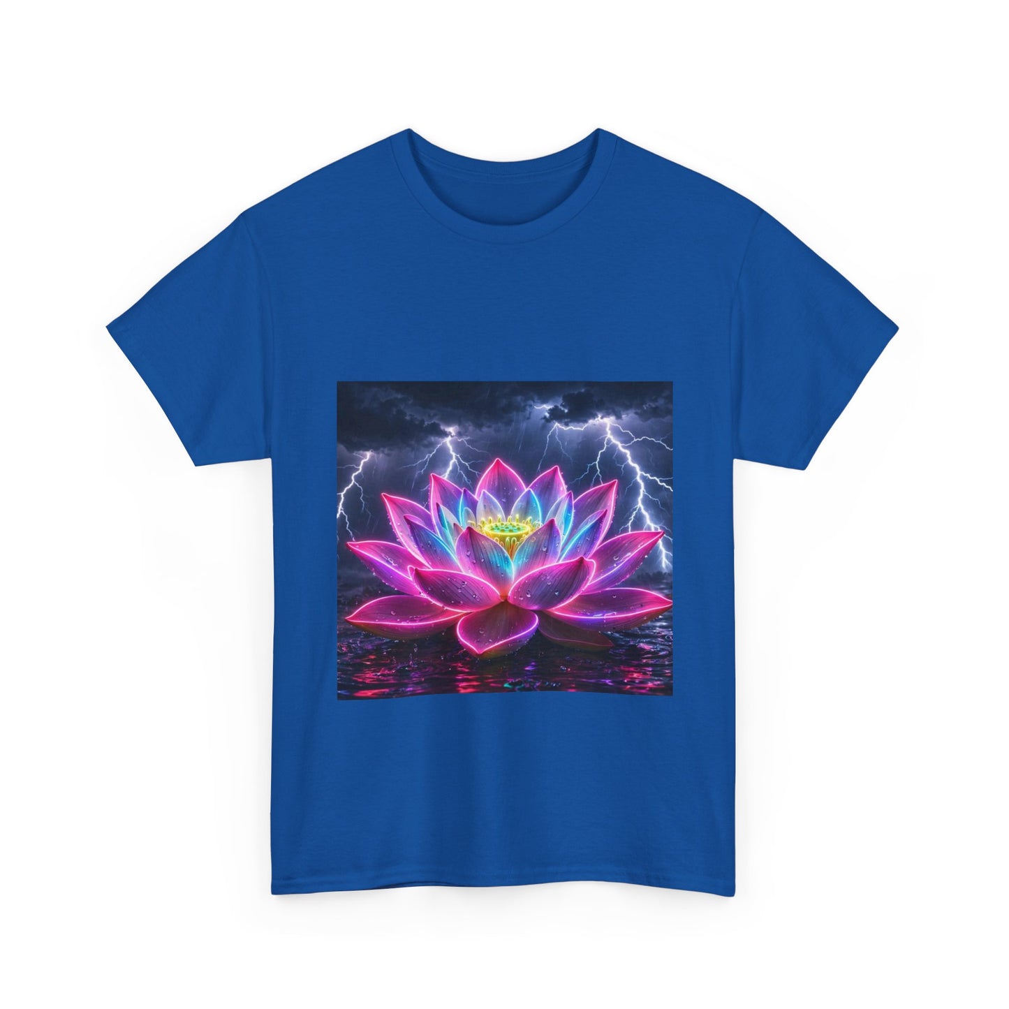Lotus Lightning Graphic Tee — Neon Sacred Lotus T-Shirt